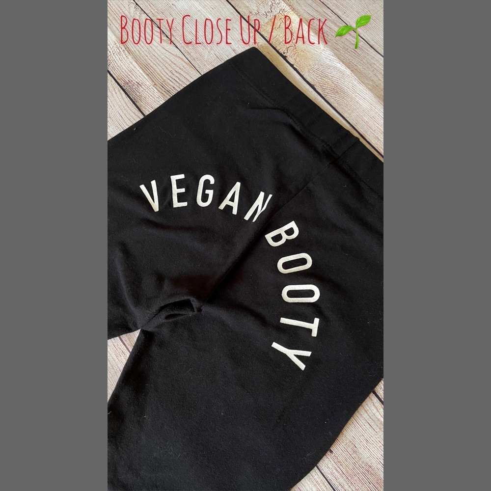 Black Leggings Size M / Size 2 -4 Vegan Booty Logo on Booty